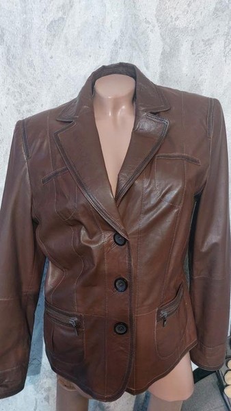 Women Gerry Weber Jacket Brown Leather 40 / L / 48
