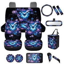 Butterfly Car Seat Covers Full Sets Of 14 Packblue Butterfly Car Accessories...