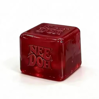 NeeDoh Nice Cube Squishy Stress Relief Sensory Squeeze Toy Solid Red