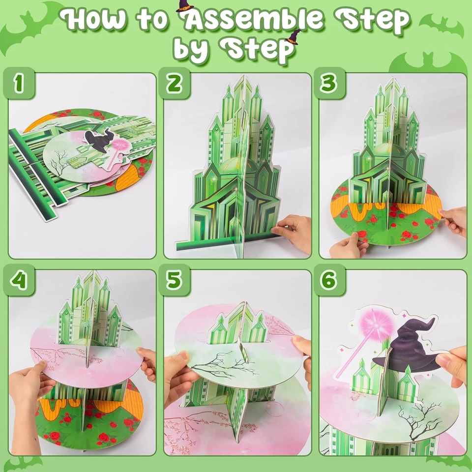 Soporte para Cupcakes de 3 Niveles - Coronas de Princesa y Sombreros de Bruja Tema de Halloween Postre H Foto 4 de 4