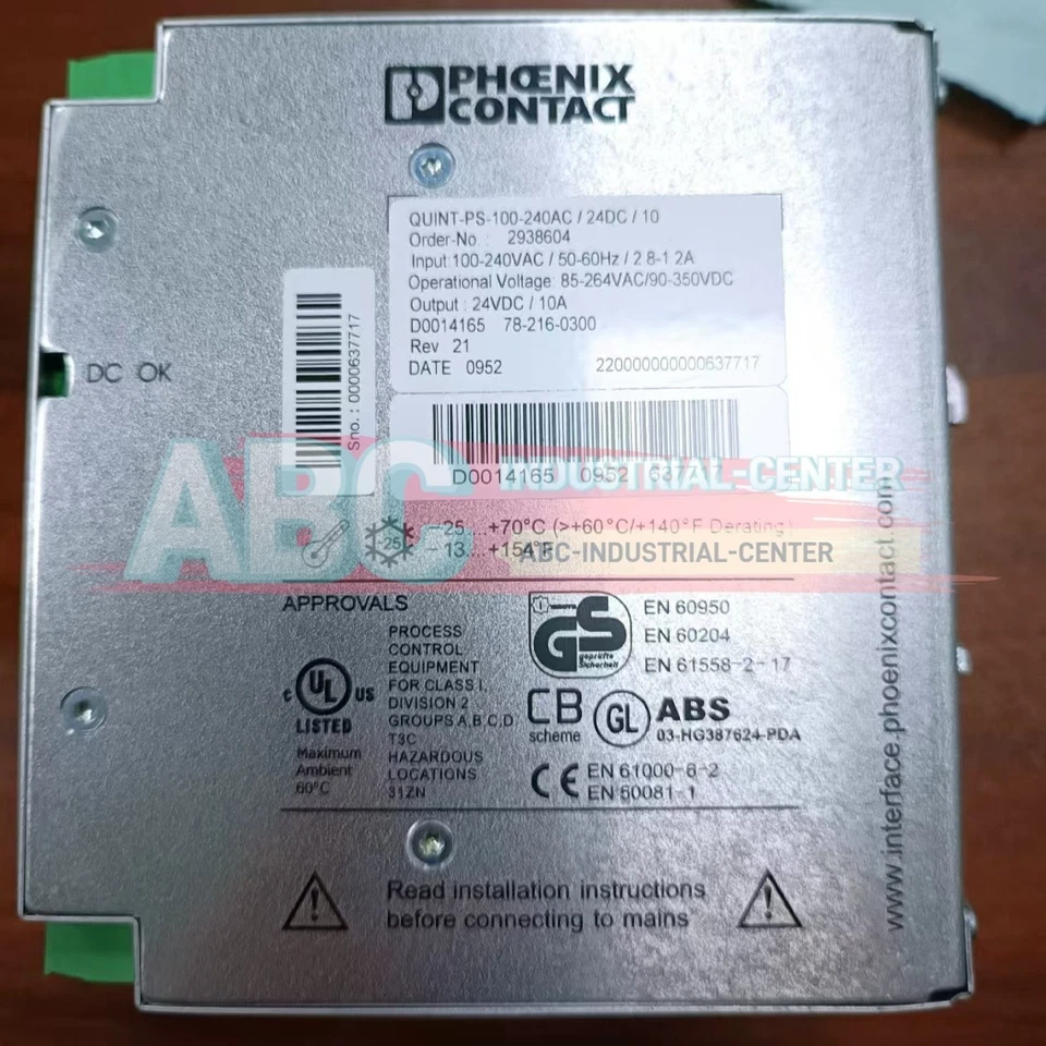 1PCS New PHOENIX CONTACT QUINT-PS-100-240AC/24DC/10 2938604# - Image 2 of 4