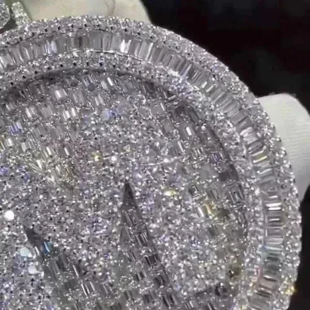 3.30Ct Baguette Cut Real Moissanite Customize Letter Pendant 925 Sterling Silver - Image 4 of 4