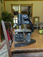 Antique 1936 Bausch & Lomb Microscope Brass Monocular Tube 2 Power 250713