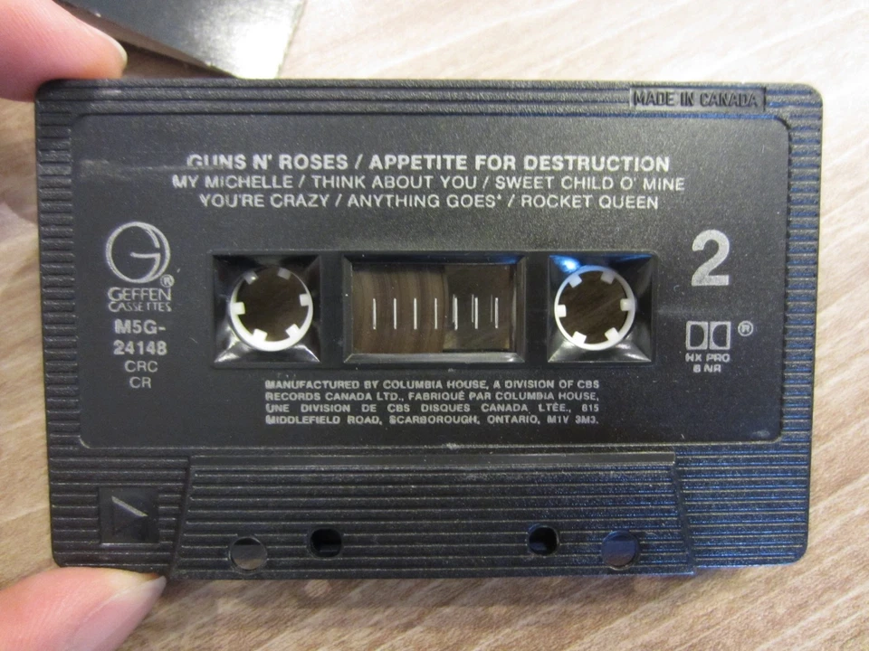 GUNS N' ROSES '87 canadian CRC cassette APPETITE FOR DESTRUCTION tested TAPE Ex - Image 2 of 4