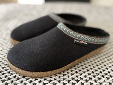 Haflinger GZ Grizzly Wool Clogs 43 Womens Size 12 Black