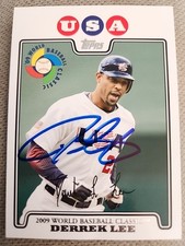Derrek Lee Signed 2008 Topps Update World Baseball Classic Preview #WBC3 