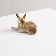 Dresdner Porzellan Figur Rehkitz liegend Tierfigur klassisch