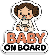 Baby on Board Signs for Car, Little Princesse, Waterproof and Uv-Resistant Baby