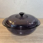 Vintage Pyrex 024 Originals Amethyst Purple 2 Qt Round Covered Casserole USA