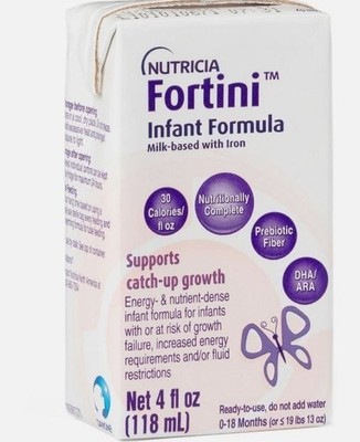 Nutricia Fortini Infant Formula Milk-Based with Iron, 4oz 30 Pack Exp Aug 2026