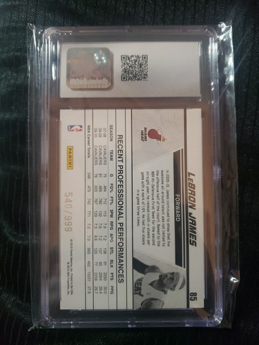 Lebron James 2010-11 Donruss Production Line /999 CGC 9 Mint - Picture 2 of 2