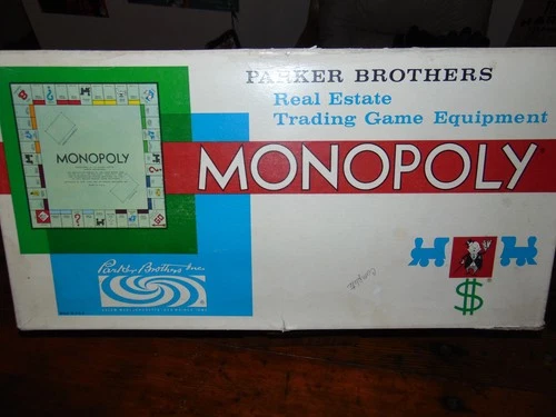 Vintage Parker Brothers Monopoly Board Game 1961 Edition Complete Set
