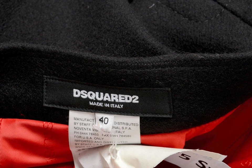 Mini falda plisada de lana negra para mujer Dsquared2 línea A EE. UU. S IT 40 Foto 4 de 4