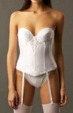 Va Bien Push-up Plunge Convertible Bustier 6363 32D White Bridal Strapless 74.