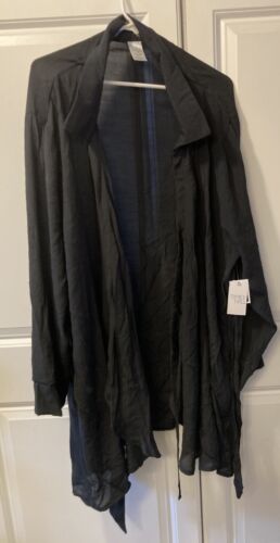 New Womens Plus 3X Coatigan Open Cardigan Lightweight Long Black Time and Tru - Picture 3 of 6