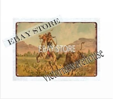 1904 pubs drinking Calendar art Buffalo Hunting Indian horse bow arrow