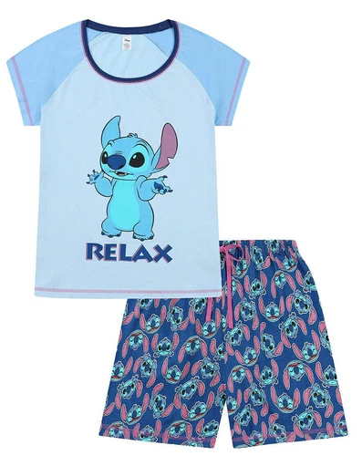 Womens Disney Lilo and Stitch Relax Ladies Short Pyjamas PJs