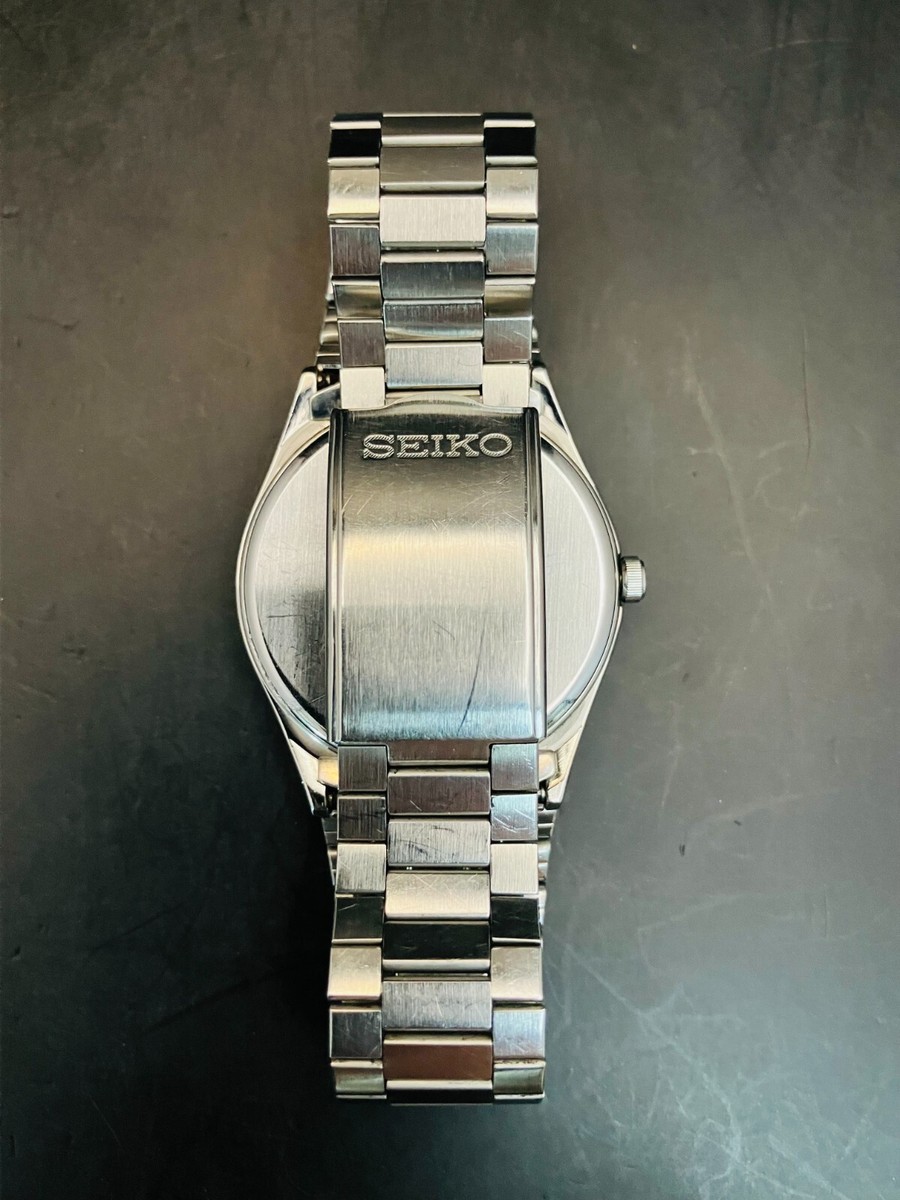 SEIKO WATCH SPIRIT 7N48-7A00 QUARTZ STAINLESS STEEL DAY DATE KANJI