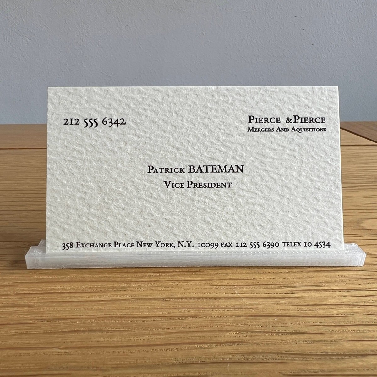 American Psycho Patrick Bateman Inspired Business Card - Christian Bale |  eBay
