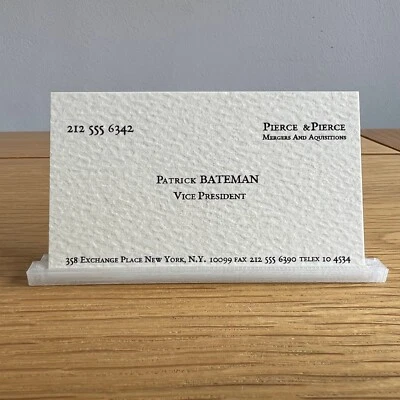 American Psycho Patrick Bateman Inspired Business Card - Christian Bale