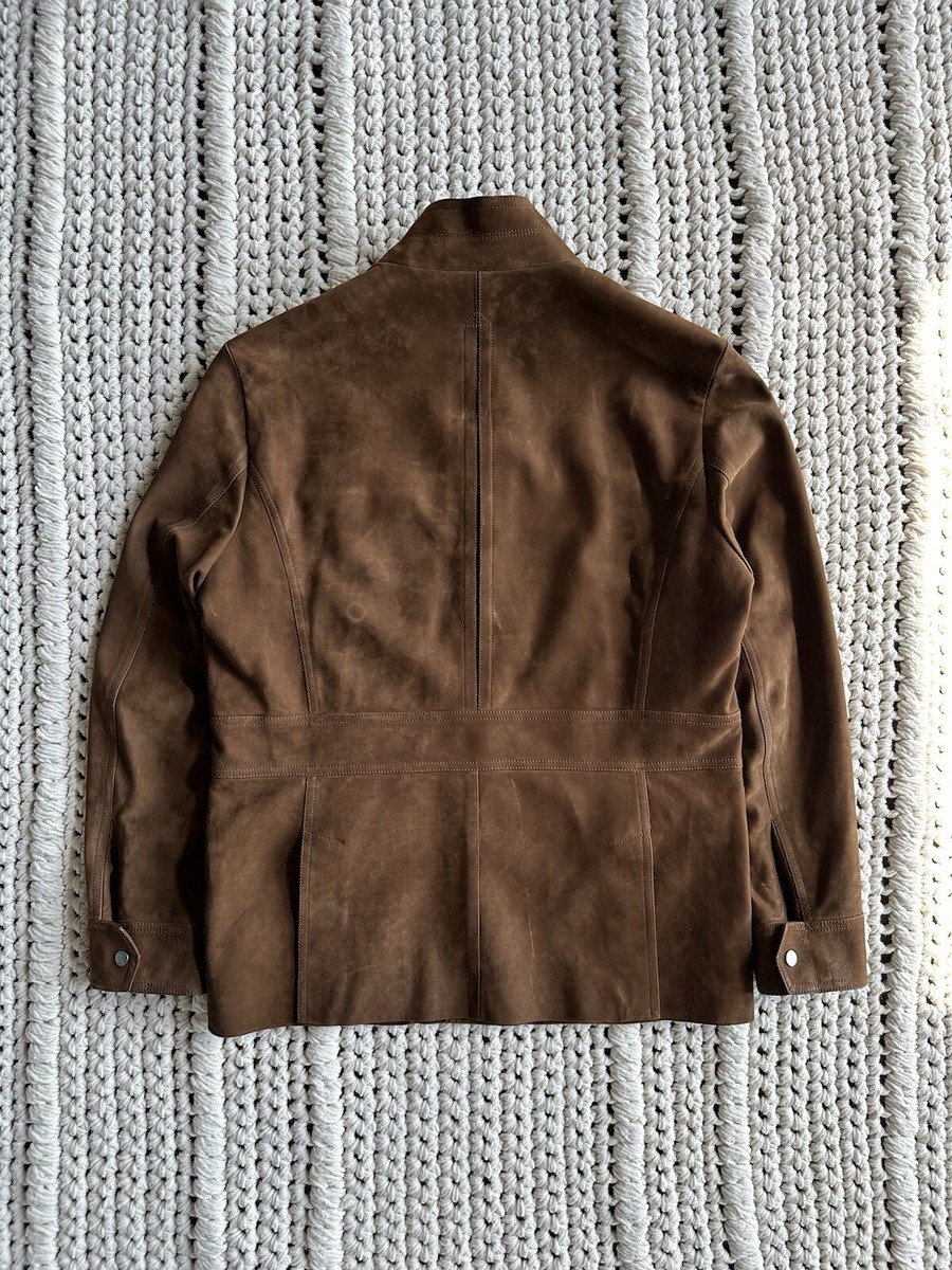 Ermenegildo Zegna Calfskin Four Pocket Suede Safari Jacket 50/40R