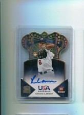 2015 USA Baseball Crown Royale Signatures Gold Reggie Lawson Auto 8/10