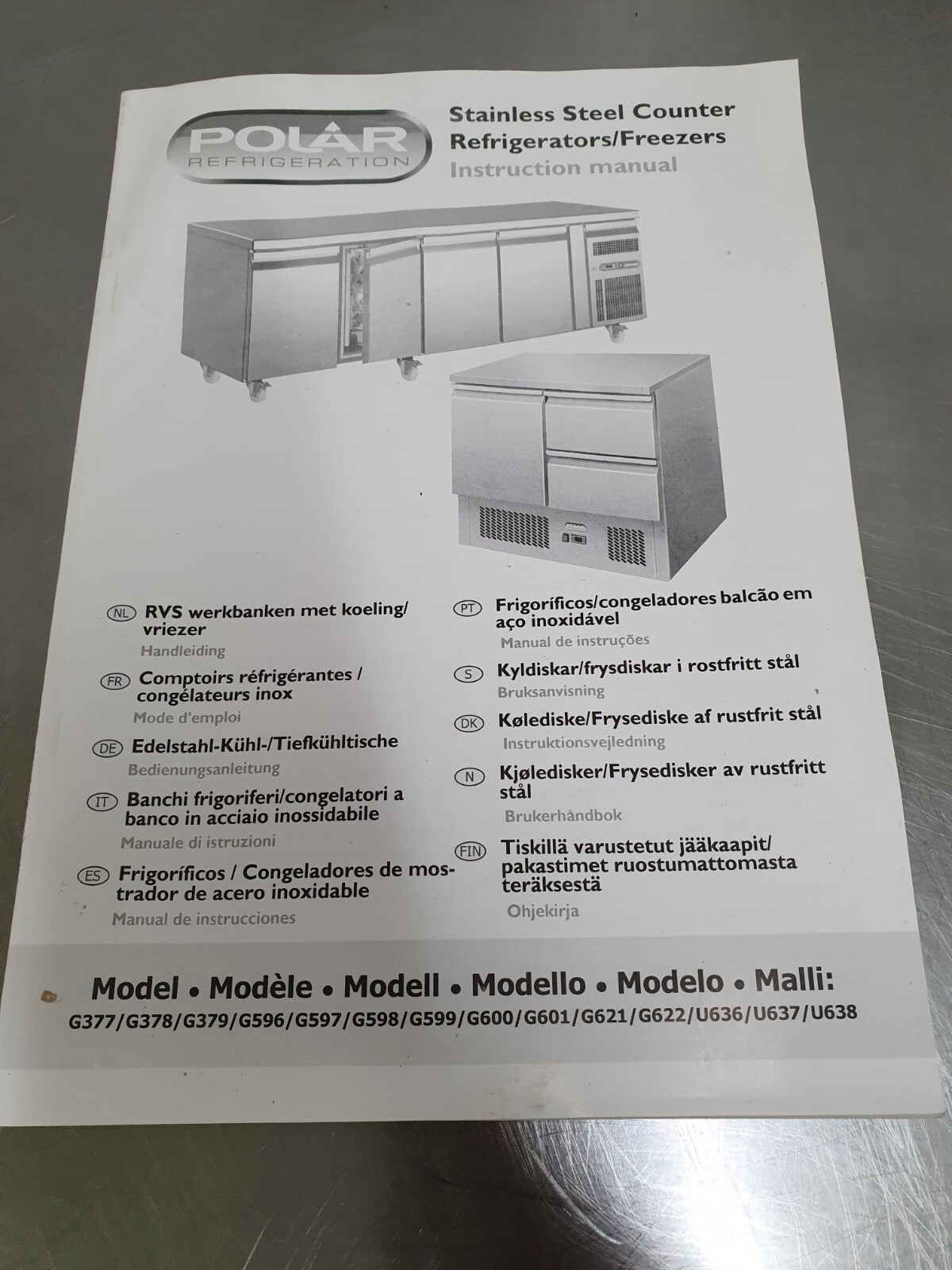 Stainless Steel Worktop Fridge /Cupboard,NEEDS REGASSING Check