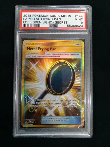 Graded PSA 9 2018 PM Sun & Moon METAL FRYING PAN #144 Forbidden Light MINT