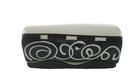Ann Mallory Americaware Black White Swirl Modern Butter Dish Cover Handpainted