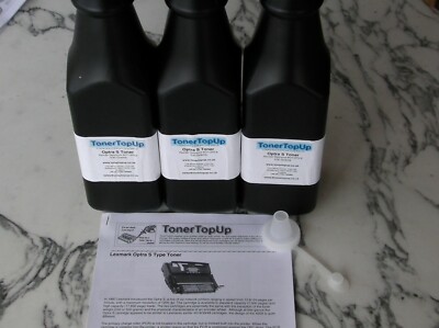Drei Flaschen Toner Mine Lexmark Optra S 1250 1620 1855 2420 1382925 1382920