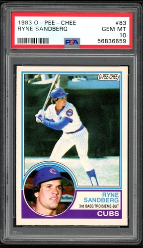 1983 O-Pee-Chee #83 Ryne Sandberg RC PSA 10 (GEM MINT) POP 25
