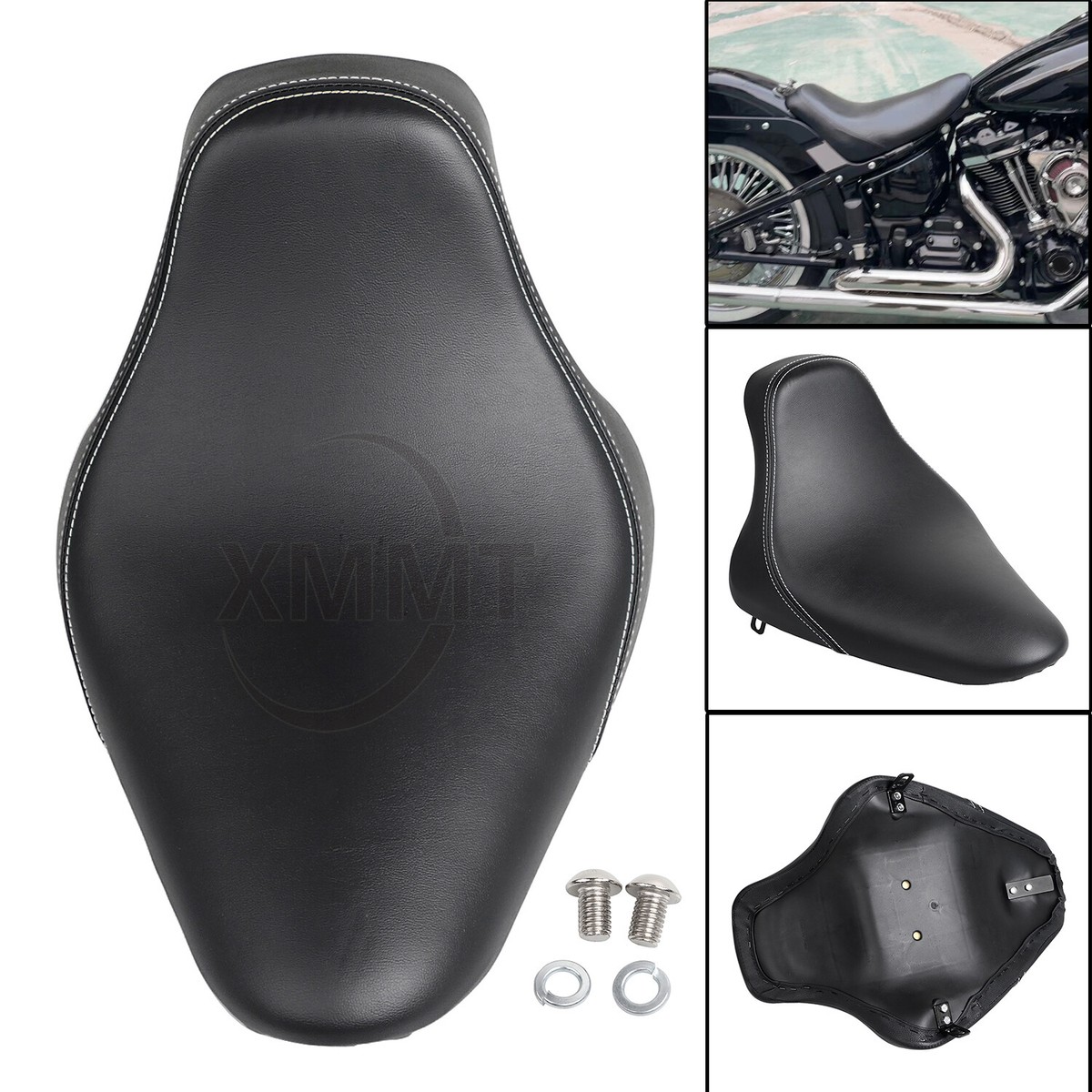Motorcycle Black Butt Bucket Solo Seat For Harley Softail Springer
