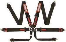RaceQuip Fia 6 Point Camlock Harness Set Black - 3 in. Shoulders 851001RQP
