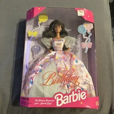 1995 Mattel Happy Birthday Barbie Brunette Doll NRFB 14663 NIB