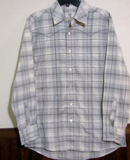 ROUTE 66 MENS MEDIUM  M  DRESS/CASUAL LS BUTTON SHIRT GRAY PLAID NWT