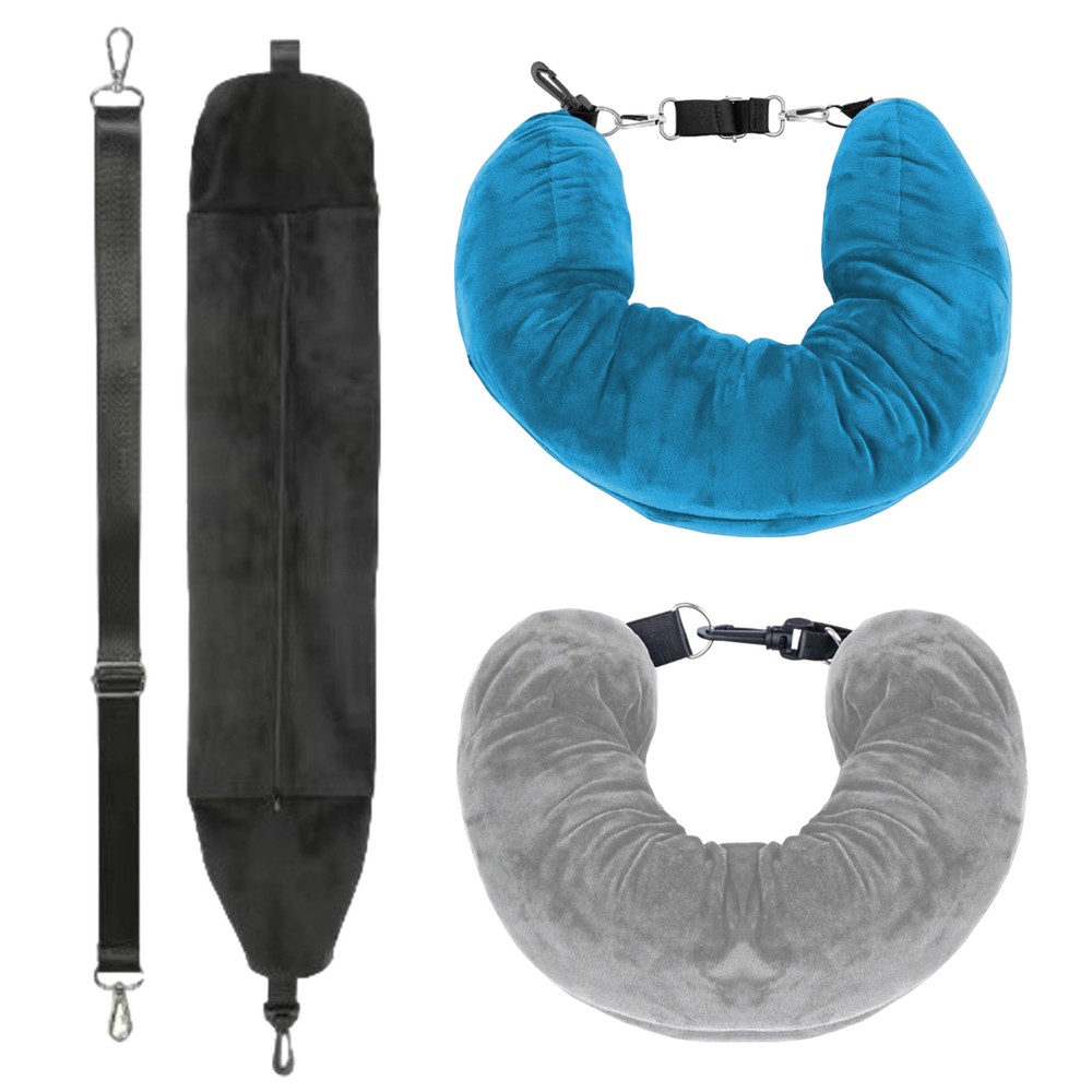 Travel Pillow for Extra Luggage: Stuffable Neck Pillow with Adjustable Neck Size