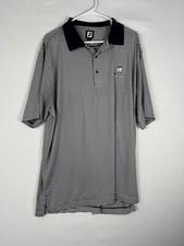 FJ FootJoy Polo Shirt Mens XL Striped Performance Golf Breathable Relaxed