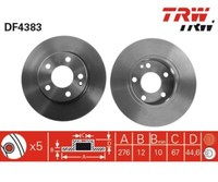 2 St. Bremsscheibe Trw DF4383 FüR Mercedes-Benz A-Klasse