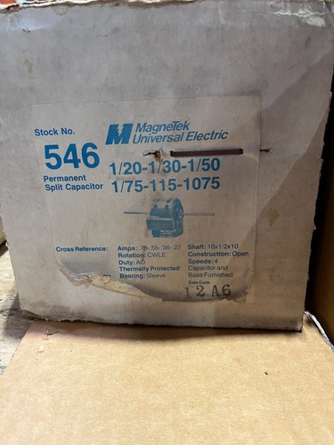 Magnetek Universal 546 DE3E147N 1/20 1/30 1/50 1/75 HP 115V 1075 U/MIN 1Ø 60 Hz
