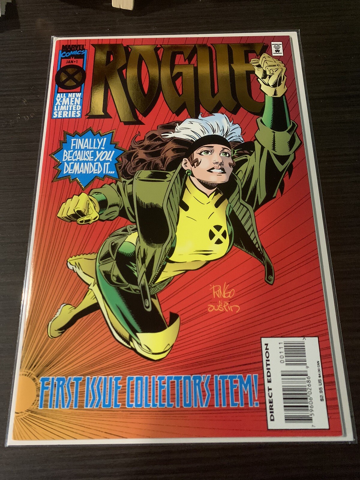 Rogue 1 Gold Foil Cover 1995 Marvel Comics direct Edition NM 90s X