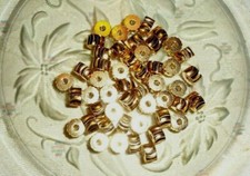 1.5 Ounce - About 46 Wavy Gold Metal Spacer Beads 6mmX3mm
