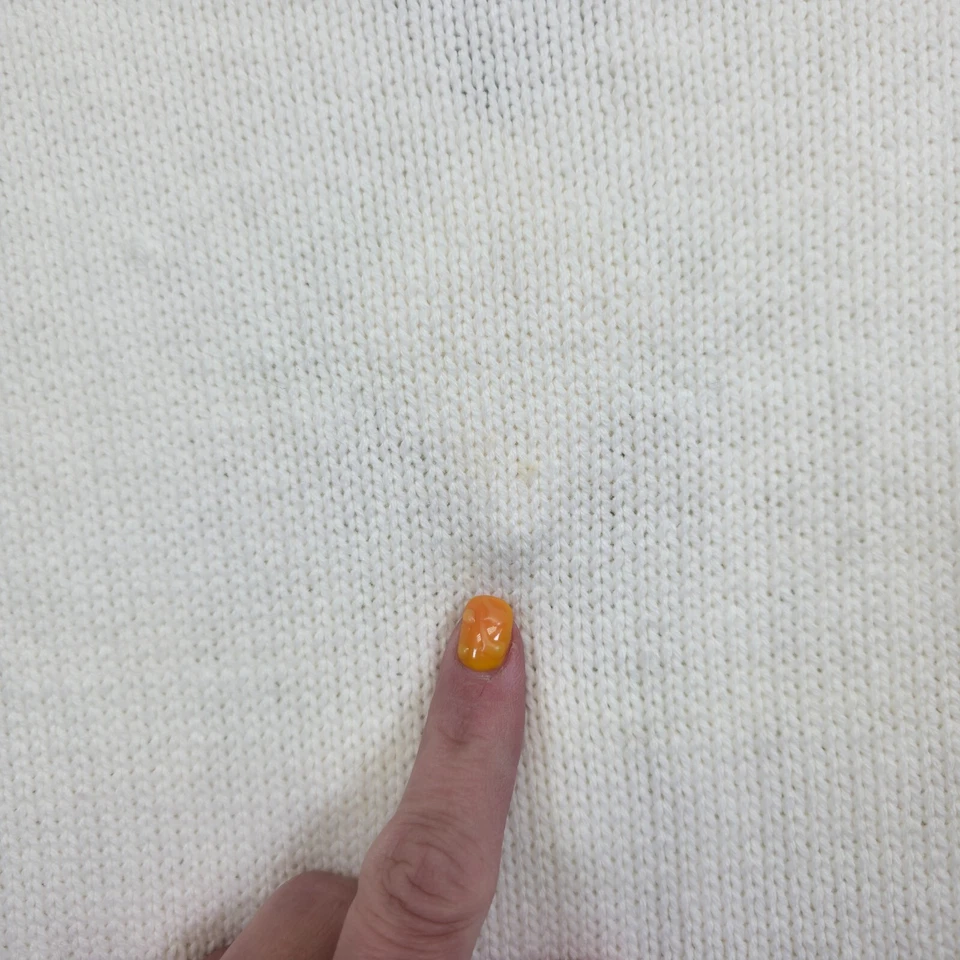 Lumiere Cable Knit Sweater Womens L White Fisherman V Neck Chunky Lounge Cozy - Image 4 of 4