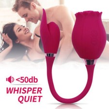 Rose Clit G-spot Vibrator Oral Licking Sucking Dildo Bullet Sex Toy for Women US