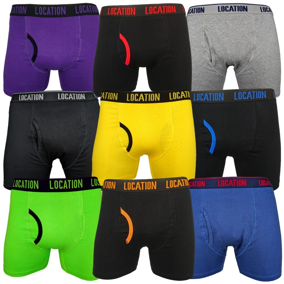 Mens 6 Pack Location Boxer Shorts Trunks Gift Underwear Cotton Boxers Set S-6XL
