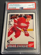 1995 SERGEI FEDEROV BOWMAN #80 PSA 10 RED WINGS HOF POP 2