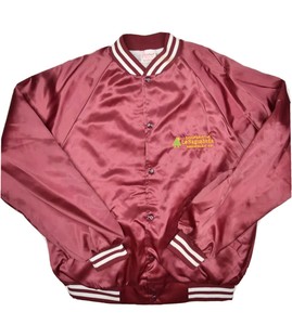 maroon satin bomber jacket