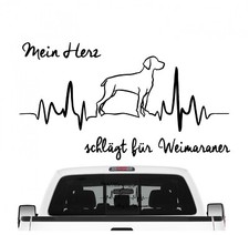 Weimaraner Vorstehhund Aufkleber Auto Herz Heartbeat Hundeaufkleber Hunde Folie