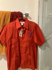 guayabera Mojito Cuban Restaurant short sleeve button Shirt men's Medium NWT