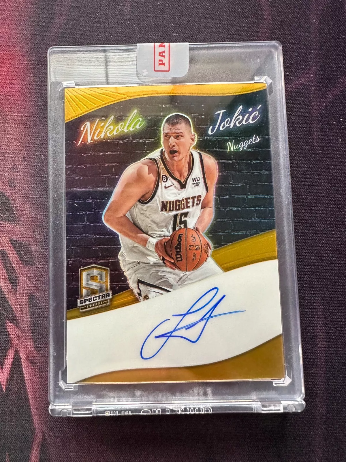 2022-23 Panini Spectra Nikola Jokic Colorgraphs Auto GOLD Prizm #'d 5/10 Sealed