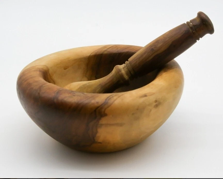 Wood Mortar and Pestle Set, Wooden Herb Grinder, Spice Grinder, Small Crusher